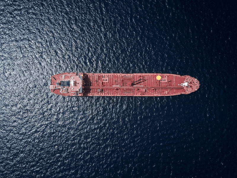 Ship with goods on an ocean